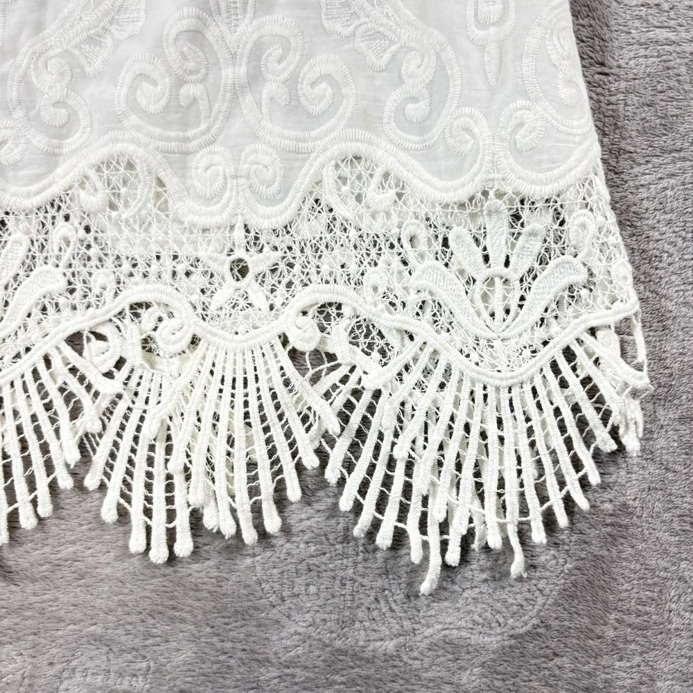 Anthropologie Acemi Women's White Lace Dainty Cottage Coquette Tank Top Size Med - Picture 4 of 7